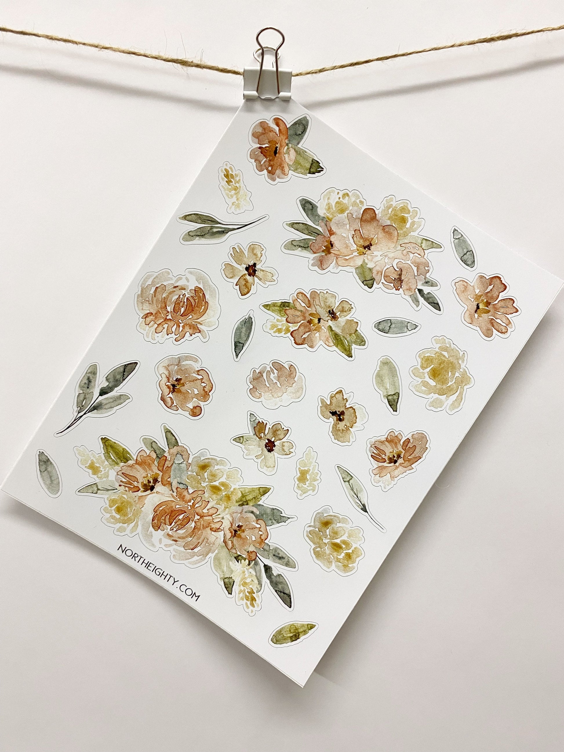 Floral Stickers - Flower Decals - Sticker Sheet - Waterproof - Laptop - Tumbler Decals - Stand Mixer - Sticker Sheet - Flowers - Vinyl Decal