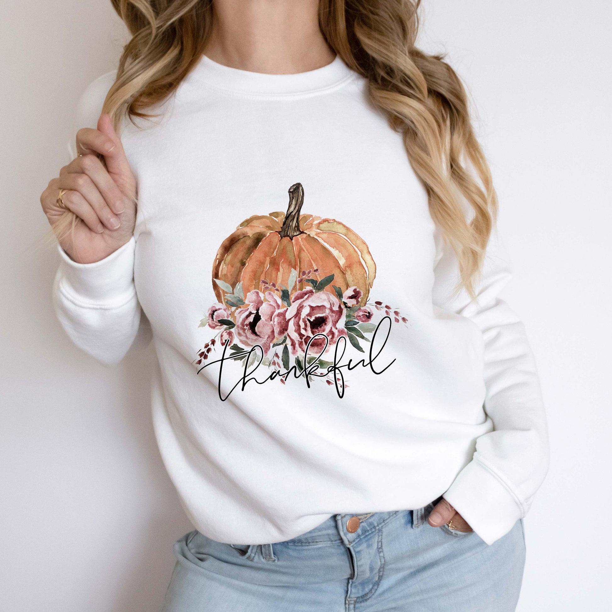 Thankful Sublimation - Thanksgiving png - Clip Art - Watercolor Pumpkin Download - Thanksgiving Digital Download