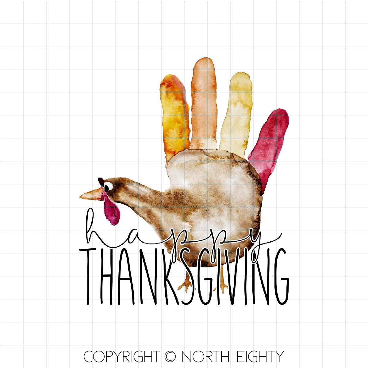 Thanksgiving Sublimation Digital Download - Turkey Handprint Waterslide png - Clip Art - Thanksgiving Sublimation Design - Handprint