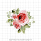 Roses and Clover Sublimation png - Flower Transfer Digital Download - Clip Art - Watercolor Roses Waterslide