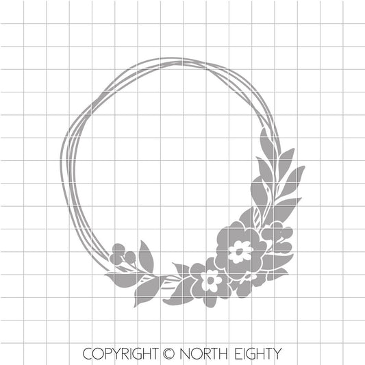 floral wreath svg cut file - farmhouse spring wreath - wood sign svg