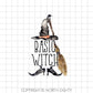 Basic Witch Sublimation Digital Download - Halloween Waterslide - Halloween Witch Clip Art - Broom