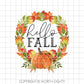 Hello Fall Sublimation Design - Pumpkin and Leaves Waterslide png - Clip Art - Watercolor Pumpkin Design - Fall Y'all