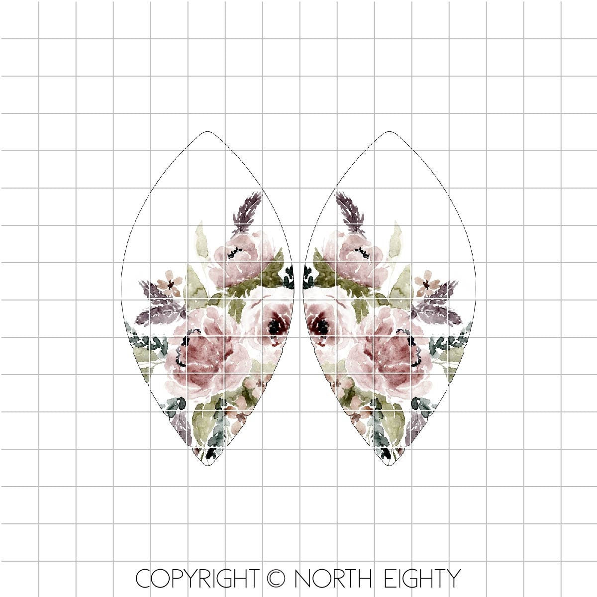 Sublimation Earring Design - Drop Fringe Sublimation Download - Floral Digital Download - Bundle - Watercolor Florals