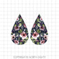 Sublimation Teardrop Earring Design - Floral Digital Download - Bundle - Watercolor Florals - Marble