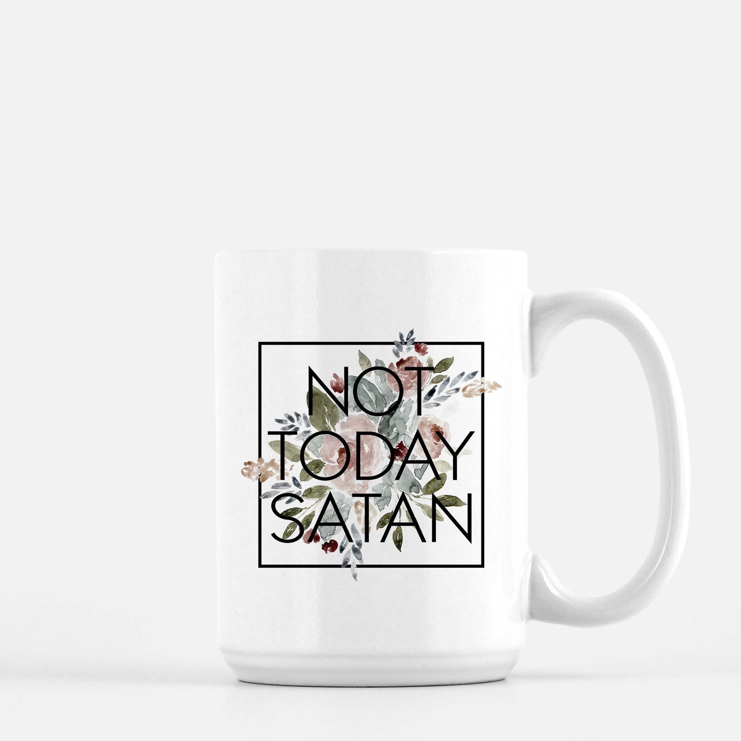 Not Today Satan Sublimation Design png -  Digital Download - Not Today Devil png - Sublimation - Waterslide _Floral Watercolor