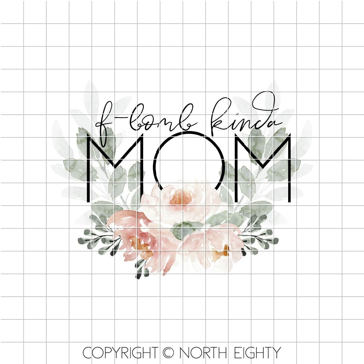 F Bomb Mom Sublimation Design png - Mom Flower Digital Download - Floral Clip Art - Watercolor - Sublimation - Waterslide - Mother's Day