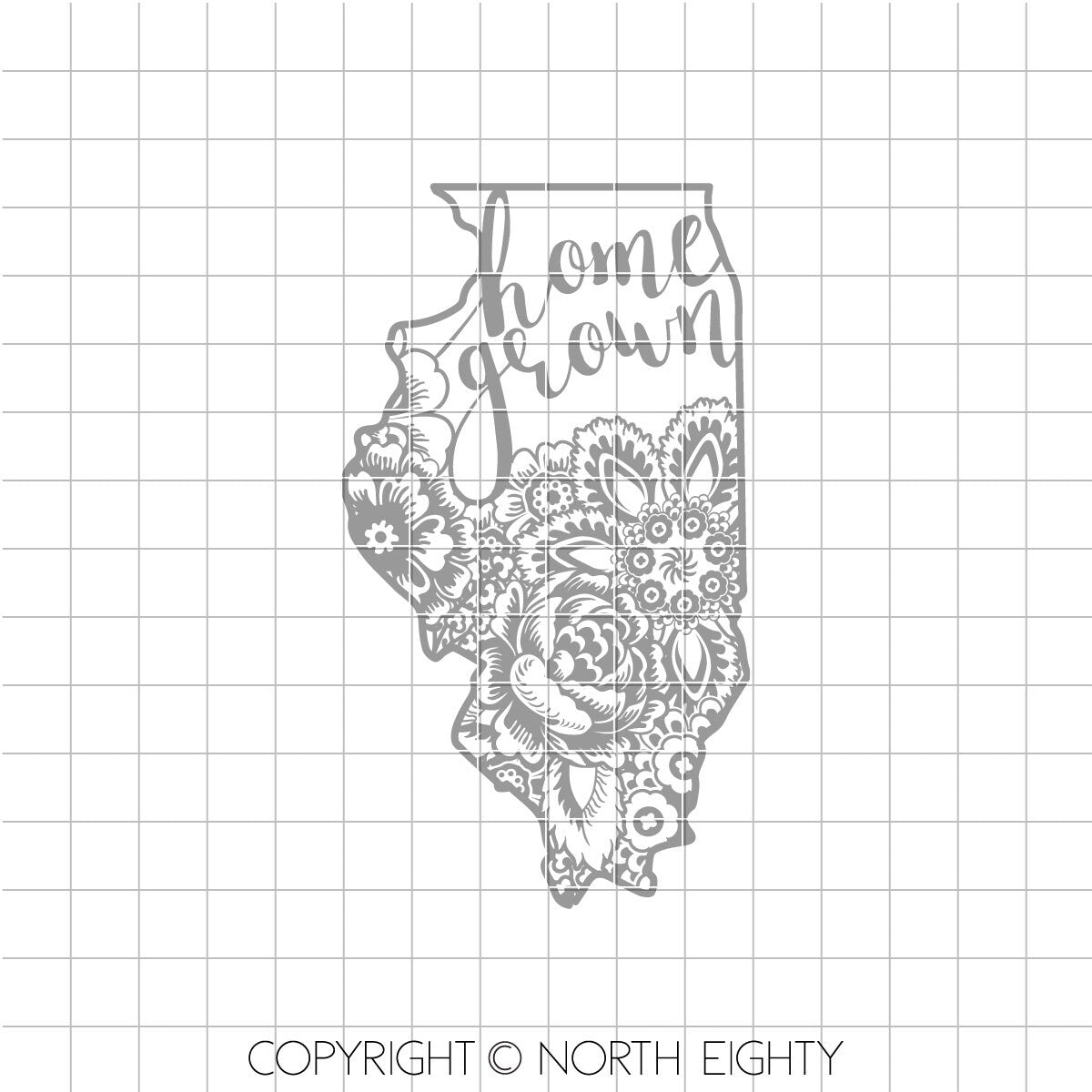 Illinois svg cut file - Home Grown Flowers - Silhouette dxf - vector-Floral svg - Home Grown svg - Illinois