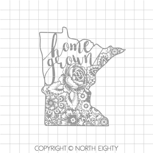 Minnesota svg cut file - Home Grown Flowers - Silhouette dxf - vector-Floral svg - Home Grown svg - Minnesota