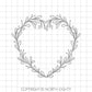 Heart Valentine Wreath svg - Heart Valentine Laurel svg- Heart Wreath svg - Heart Laurel dxf - Valentine Wreath dxf - Valentine Laurel dxf