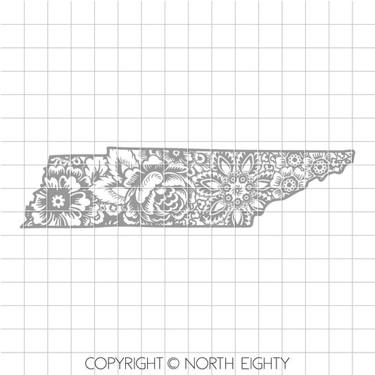 Tennessee Rose svg cut file - Floral Tennessee - State Silhouette dxf - Tennessee Flowers
