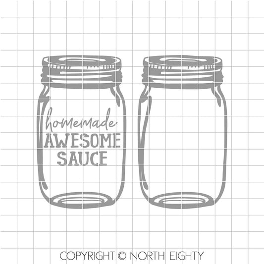 Awesome Sauce svg - Mason Jar svg - Awesome Sauce Cut File - Canning svg - Awesome Sauce - Glass Jars