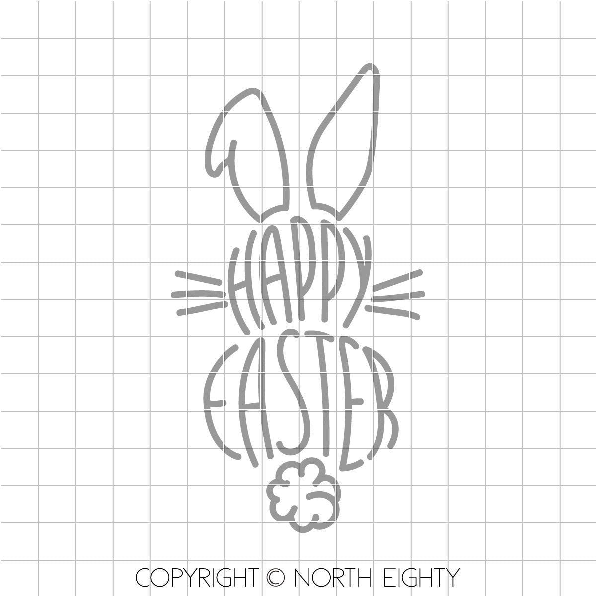 Happy Easter svg file - The Original - Clean Smooth Lines And Edges - Not A Poorly Traced Copy - Easter Bunny