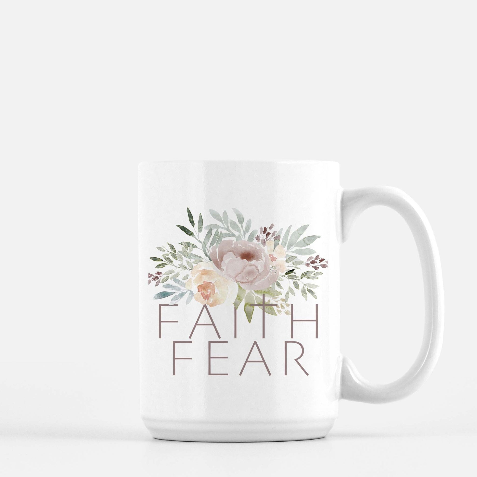 Faith Over Fear Sublimation Design - Flower Digital PNG Download - Floral Clip Art - Watercolor floral - Sublimation - Waterslide