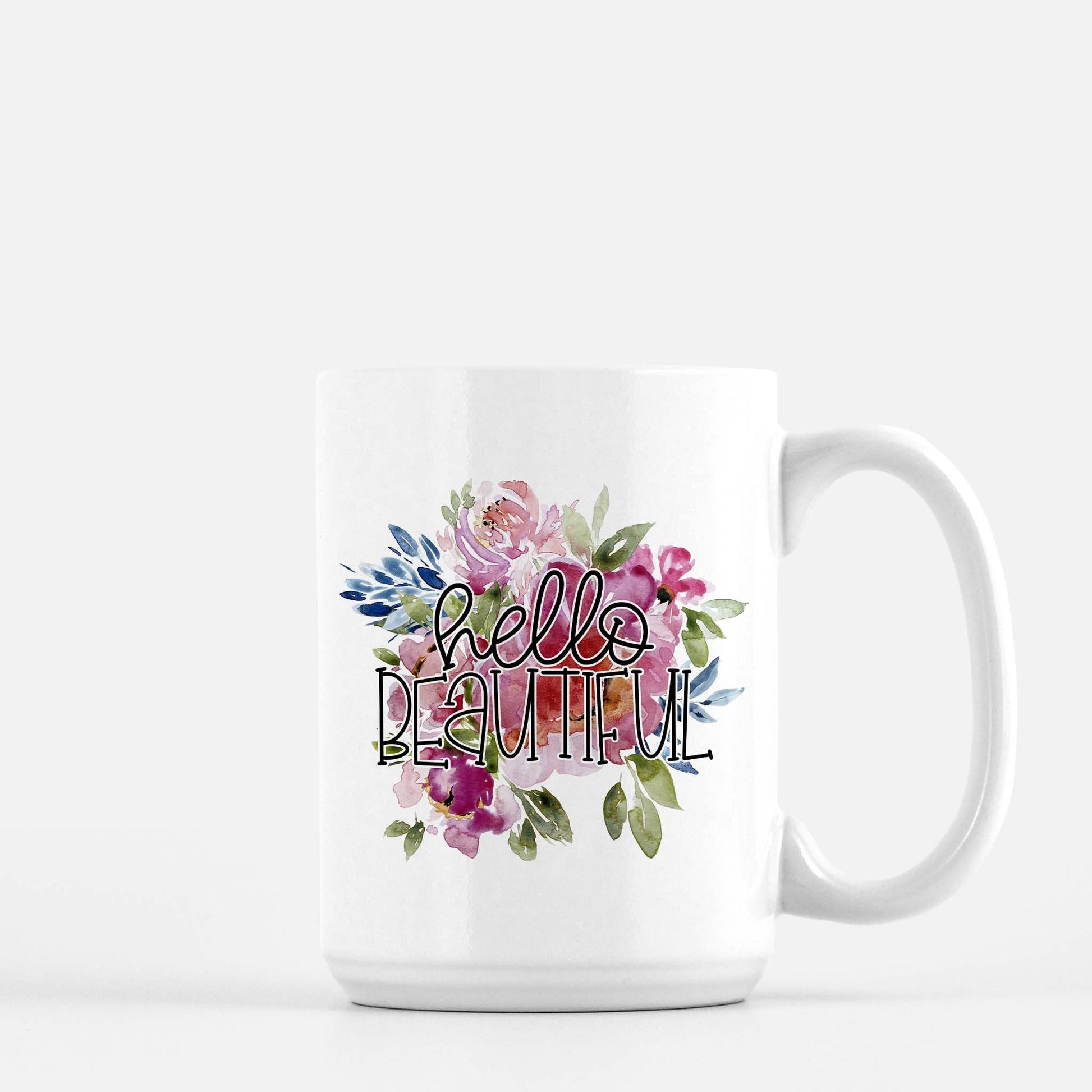 Hello Beautiful Sublimation Design png - Flower Digital PNG Download - Floral Clip Art - Watercolor floral - Sublimation - Waterslide