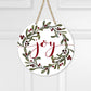 Christmas Sublimation Download - Holly Wreath png - Joy - Waterslide Instant Download - Wreath Clip Art - Watercolor Wreath