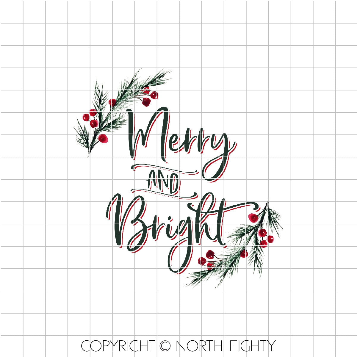 Merry And Bright Sublimation Design Download - Christmas Waterslide png Download- Christmas Clip Art - Sublimation Design