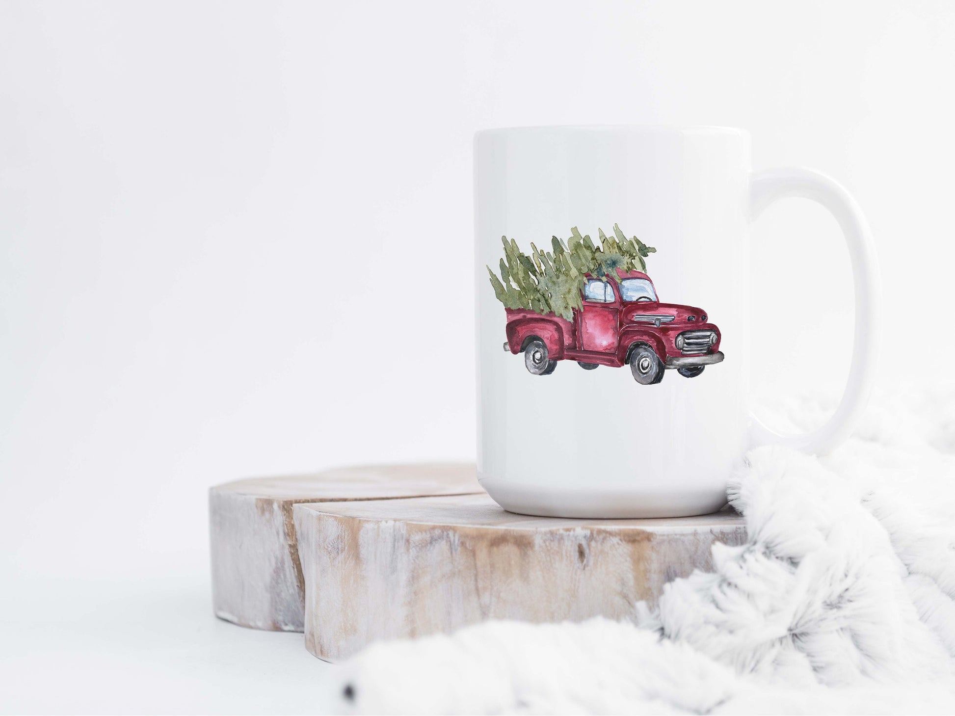 Red Truck With Christmas Trees clipart - Instant Download - Christmas Sublimation Graphic - PNG
