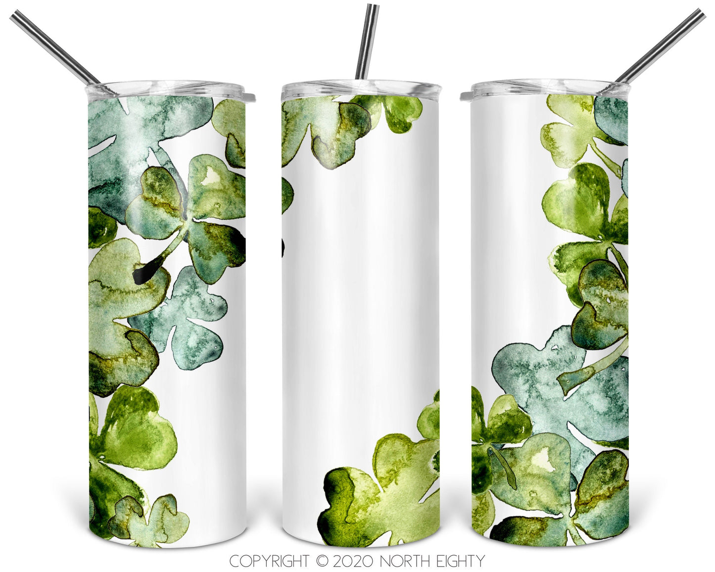 St. Patrick's Day - Tumbler png - 20 oz Sublimation Digital Download - Clip Art - Skinny Tumbler - 20 oz Tumbler Download - Clovers - png