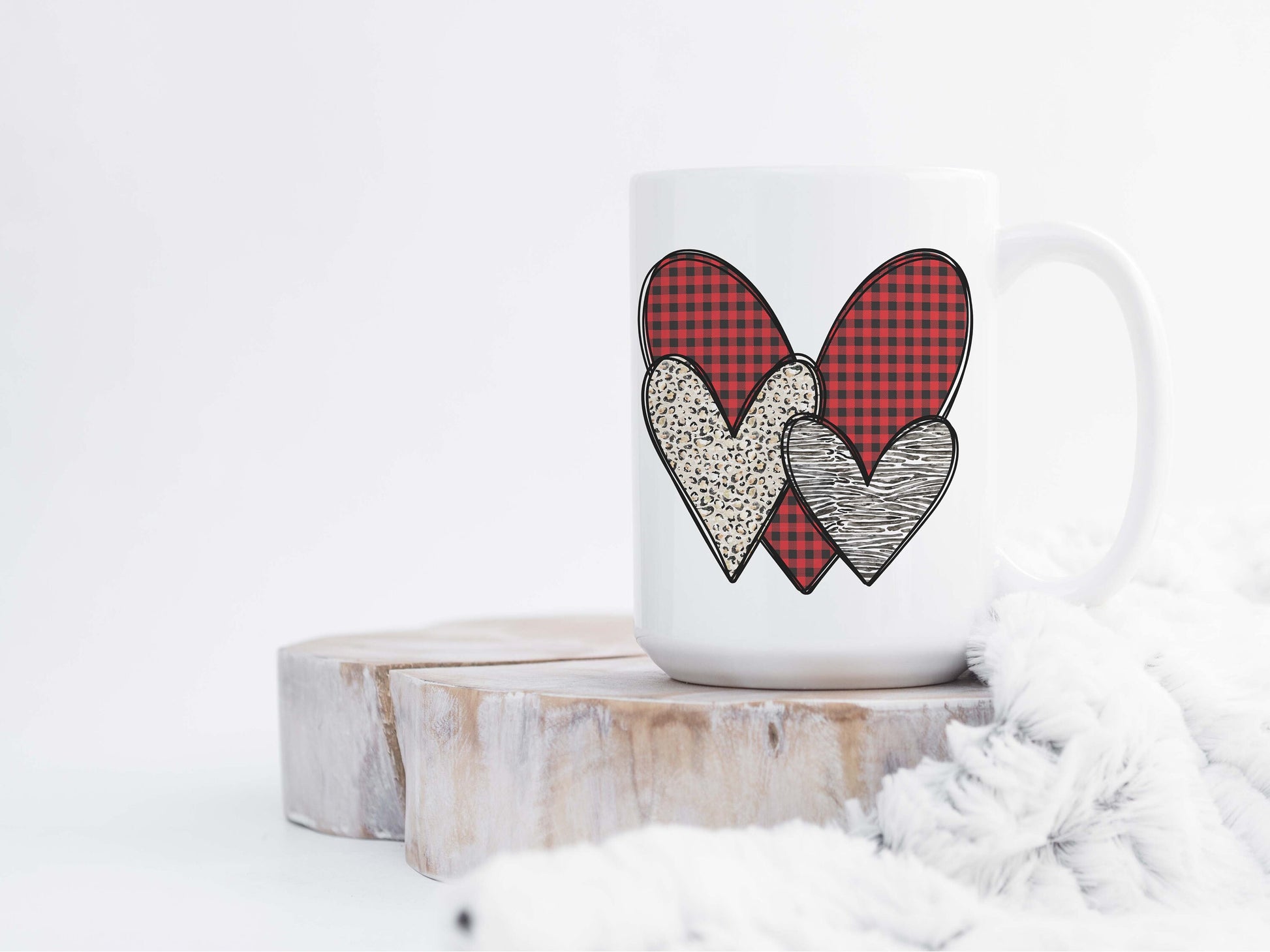 Hearts Sublimation Design - Valentine's Day Digital Download - Clip Art - Three Hearts - Leopard