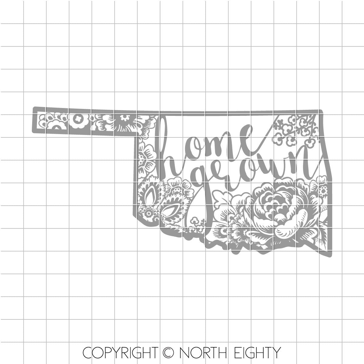 Oklahoma svg cut file - Home Grown Flowers - Silhouette dxf - vector-Floral svg - Home Grown svg