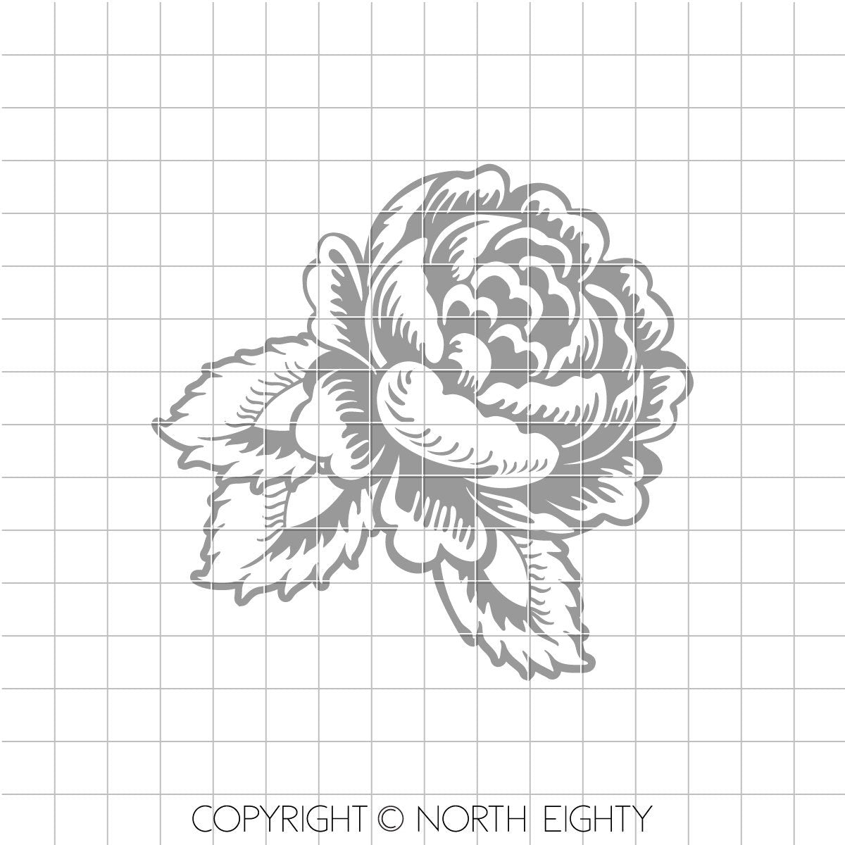 rose svg - floral svg cut file - svg rose design- dxf file - svg cut file - floral svg - rose floral cut file - dxf floral- rose vector