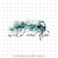 Wild and Free Sublimation png - Feather Digital Download - Feather Clip Art - Watercolor Feather