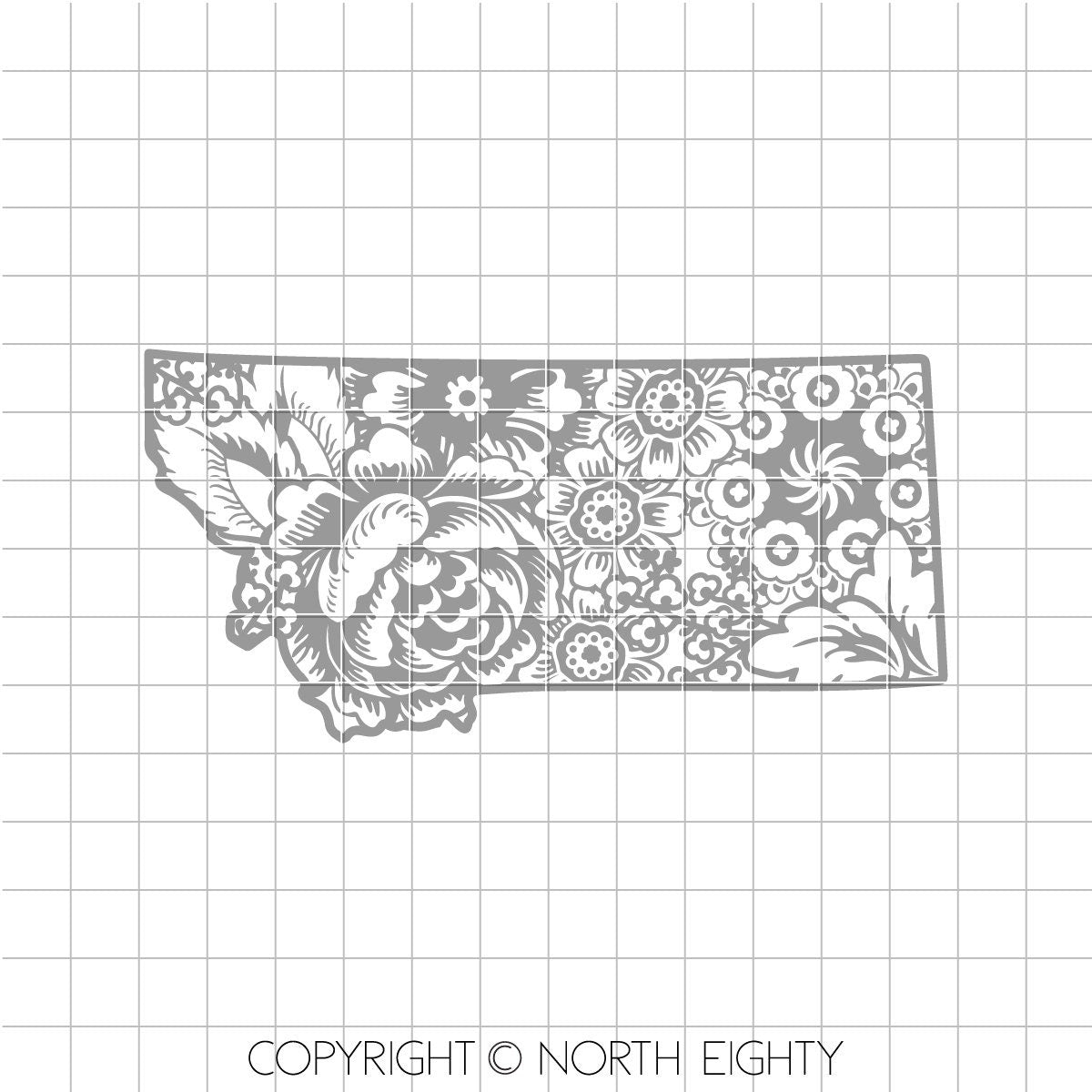 Montana Floral svg cut file - Flower Montana Silhouette - Zen - State