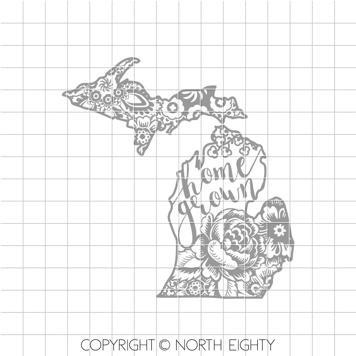 Michigan svg cut file - Home Grown Flowers - Silhouette dxf - vector-Floral svg - Home Grown svg