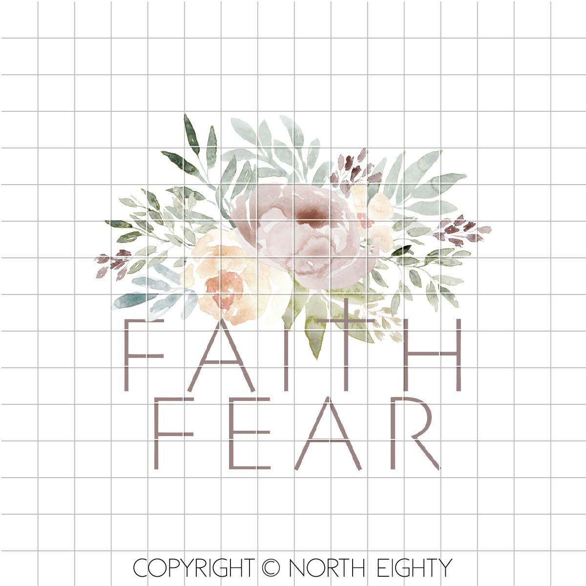 Faith Over Fear Sublimation Design - Flower Digital PNG Download - Floral Clip Art - Watercolor floral - Sublimation - Waterslide