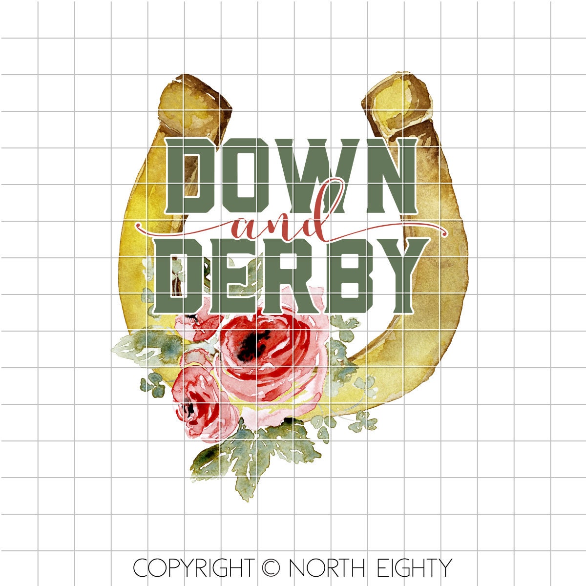 Derby Sublimation png Kentucky Derby Roses Watercolor floral Sublimation Waterslide Derby Design Horse Racing Down And Derby